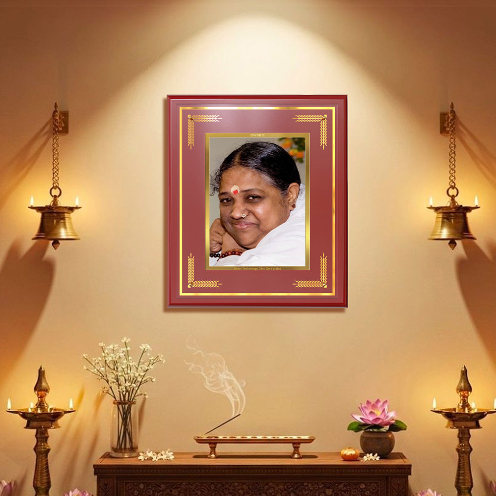 Mata Amritanandamayi | Guru Amma For Wall & Tabletop Frame in 24K Gold Plated Foil