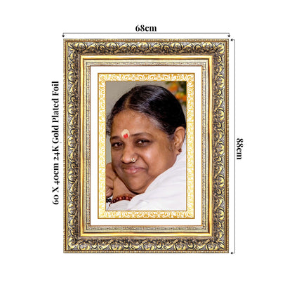 Mata Amritanandamayi | Guru Amma for Wall Photo Frame in 24K Gold Plated Foil