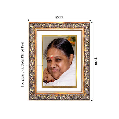 Mata Amritanandamayi | Guru Amma Wall Photo Frame in 24K Gold Plated Foil