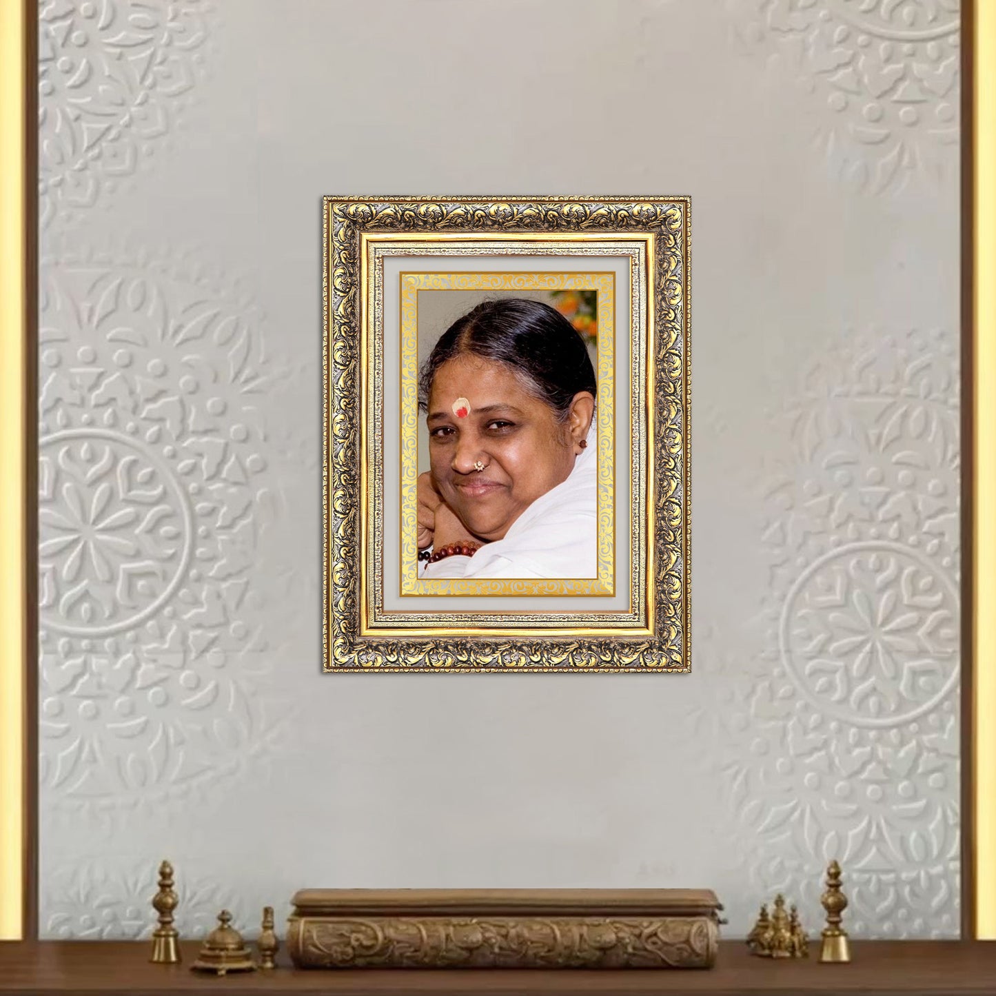 Mata Amritanandamayi | Guru Amma for Wall Photo Frame in 24K Gold Plated Foil