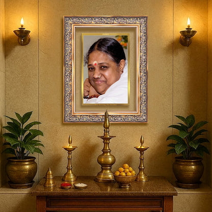 Mata Amritanandamayi | Guru Amma Wall Photo Frame in 24K Gold Plated Foil