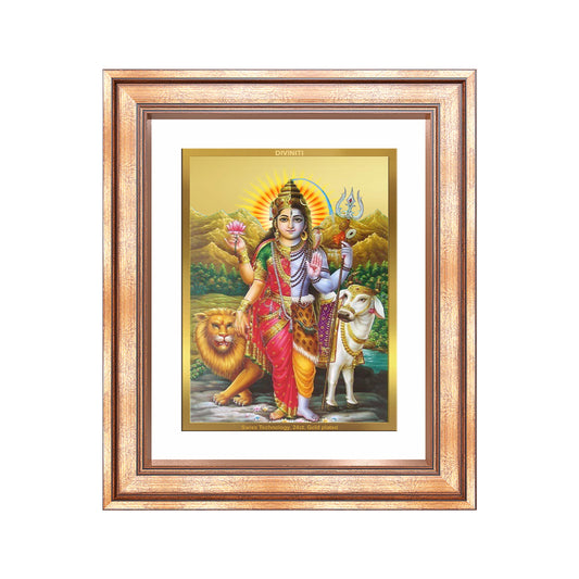 Ardhnarishwara | Naranari | Ammaiyappan Ardhanarinateshvara For Wall & Tabletop Frame in 24K Gold Plated Foil