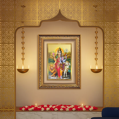 Ardhnarishwara | Naranari | Ammaiyappan Ardhanarinateshvara Wall Photo Frame in 24K Gold Plated Foil