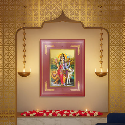 Ardhnarishwara | Naranari | Ammaiyappan Ardhanarinateshvara Wall Photo Frame in 24K Gold Plated Foil