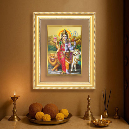 Ardhnarishwara | Naranari | Ammaiyappan Ardhanarinateshvara For Wall & Tabletop Frame in 24K Gold Plated Foil