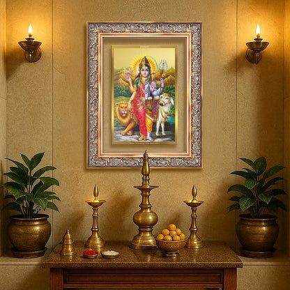Ardhnarishwara | Naranari | Ammaiyappan Ardhanarinateshvara Wall Photo Frame in 24K Gold Plated Foil
