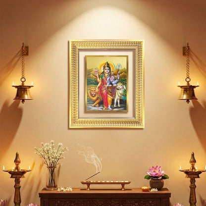 Ardhnarishwara | Naranari | Ammaiyappan Ardhanarinateshvara For Wall & Tabletop Frame in 24K Gold Plated Foil