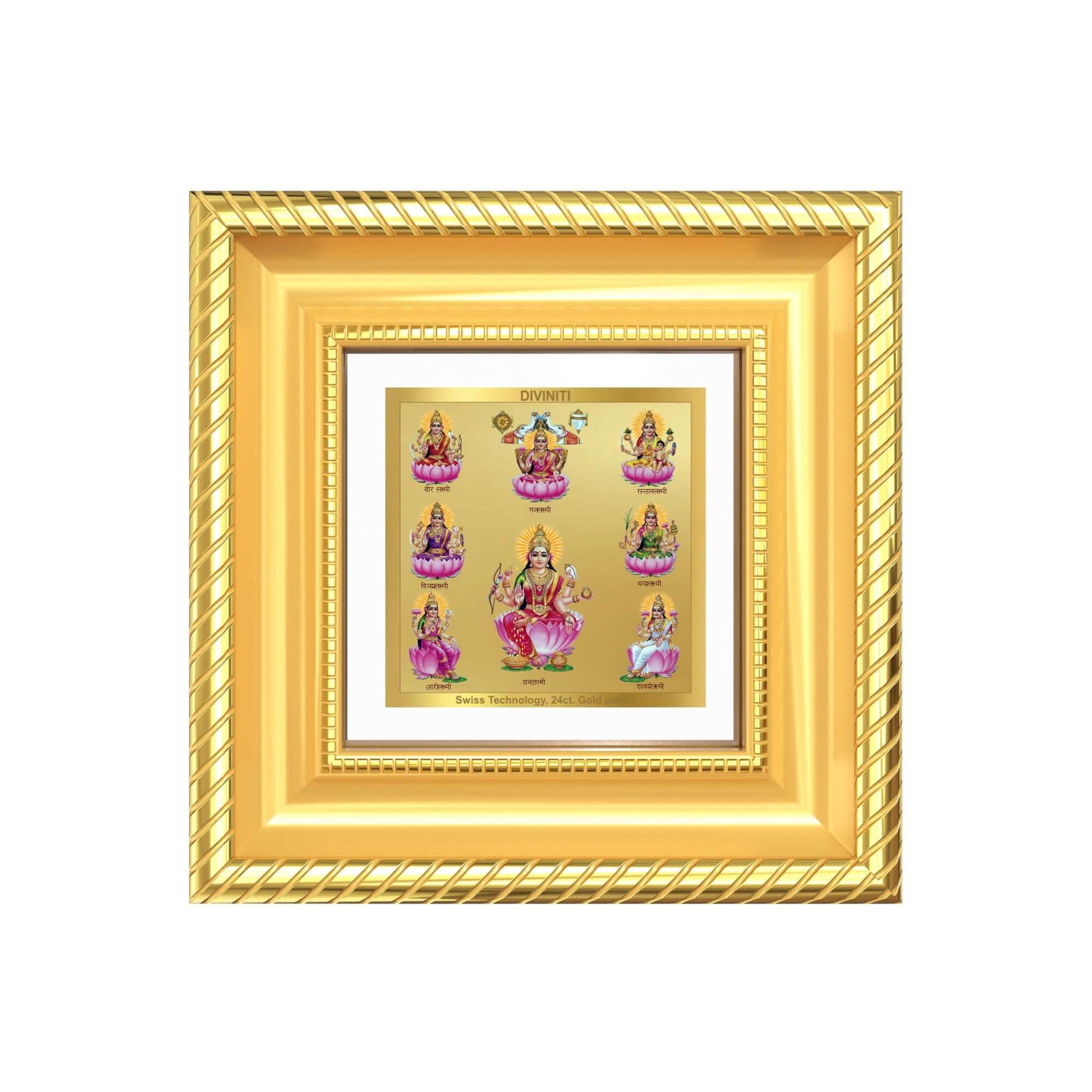 Ashtalakshmi Lakshmi Devi Tabletop Frame in 24K Gold