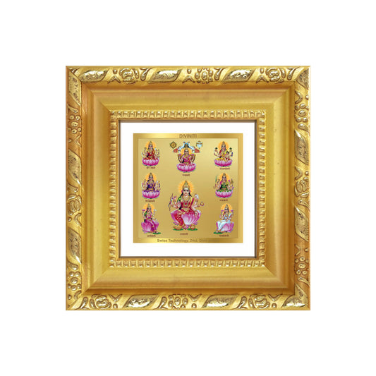 Ashtalakshmi | Lakshmi Devi For Tabletop Frame in 24K Gold Plated Foil