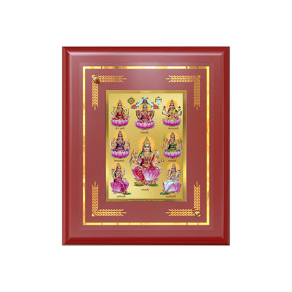 Ashtalakshmi | Lakshmi Devi For Wall & Tabletop Frame in 24K Gold Plated Foil