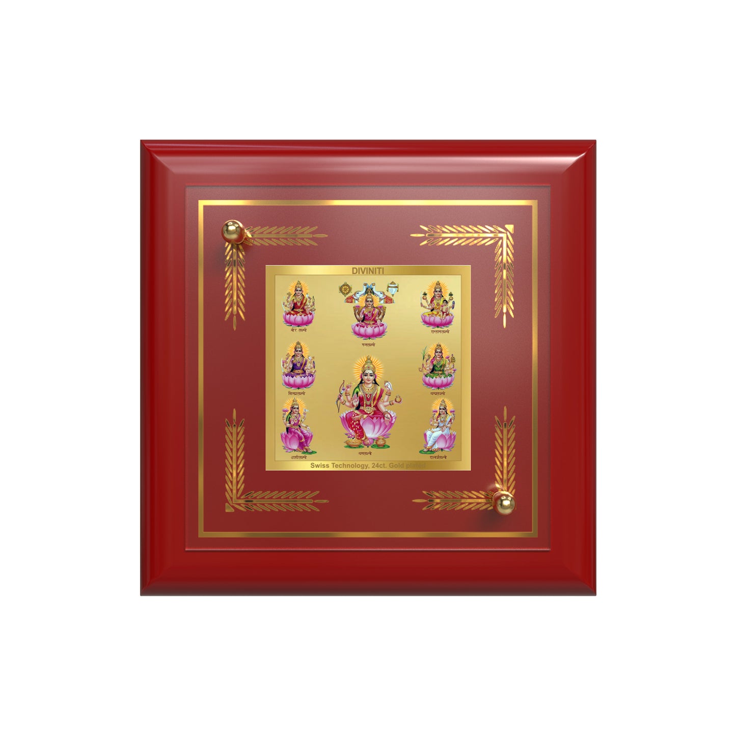 Ashtalakshmi | Lakshmi Devi For Tabletop Frame in 24K Gold Plated Foil