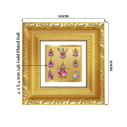 Ashtalakshmi | Lakshmi Devi For Tabletop Frame in 24K Gold Plated Foil