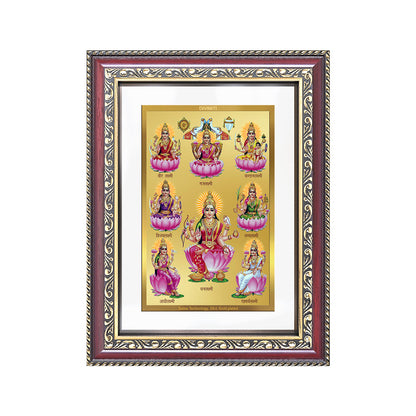 Ashtalakshmi | Lakshmi Devi Wall and Tabletop Photo Frame in 24K Gold Plated Foil