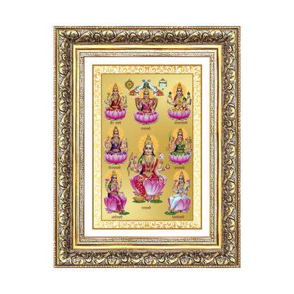 Ashtalakshmi | Lakshmi Devi for Wall Mount Photo Frame in 24K Gold Plated Foil