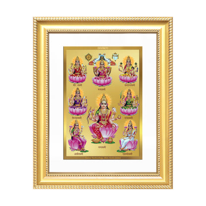 Ashtalakshmi | Lakshmi Devi for Wall Mount Photo Frame in 24K Gold Plated Foil