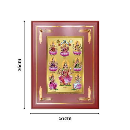 Diviniti 24K Gold Plated Ashtalakshmi Blessing Tabletop Photo Frame | Wealth, Prosperity & Divine Abundance