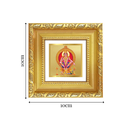 Diviniti Lord Ayyappan Tabletop Photo Frame in 24K Gold Plated Foil | Devotion, Discipline & Divine Blessings | DG103S1A (10x10 CM)