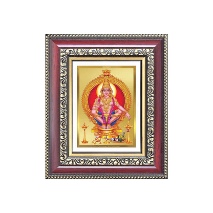 Lord Ayyappan Devotional Wall & Tabletop Frame for Home & Temple in 24K Gold Plated Foil