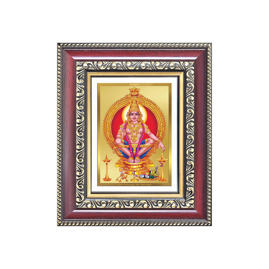 Lord Ayyappan Devotional Wall & Tabletop Frame for Home & Temple in 24K Gold Plated Foil