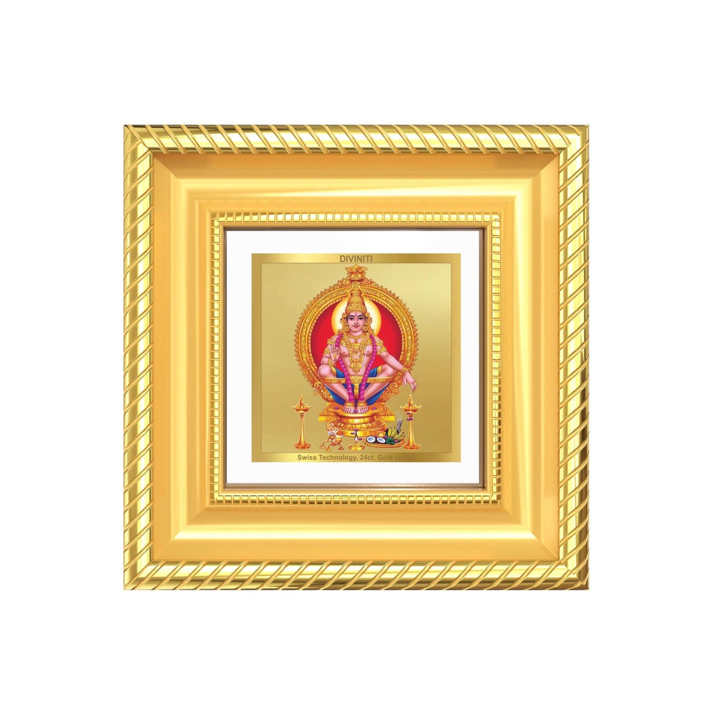 Lord Ayyappan Hariharan Frame in 24k Gold Plated Foil