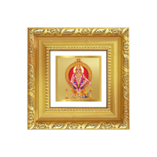 Ayyappan | Lord of Dharma | God of Celibacy & Devotion For Tabletop Frame in 24K Gold Plated Foil