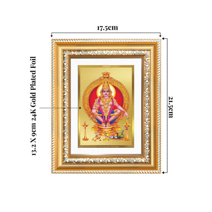 Lord Ayyappan 24K Gold Plated Foil Photo frame and Tabletop frame