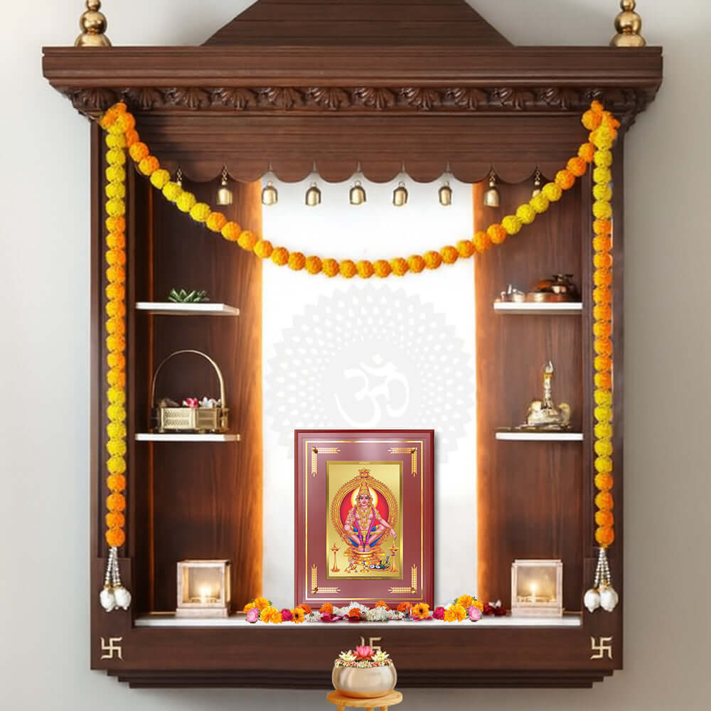 Lord Ayyappan | Hariharan Wall and Tabletop Photo Frame in 24K Gold Plated Foil