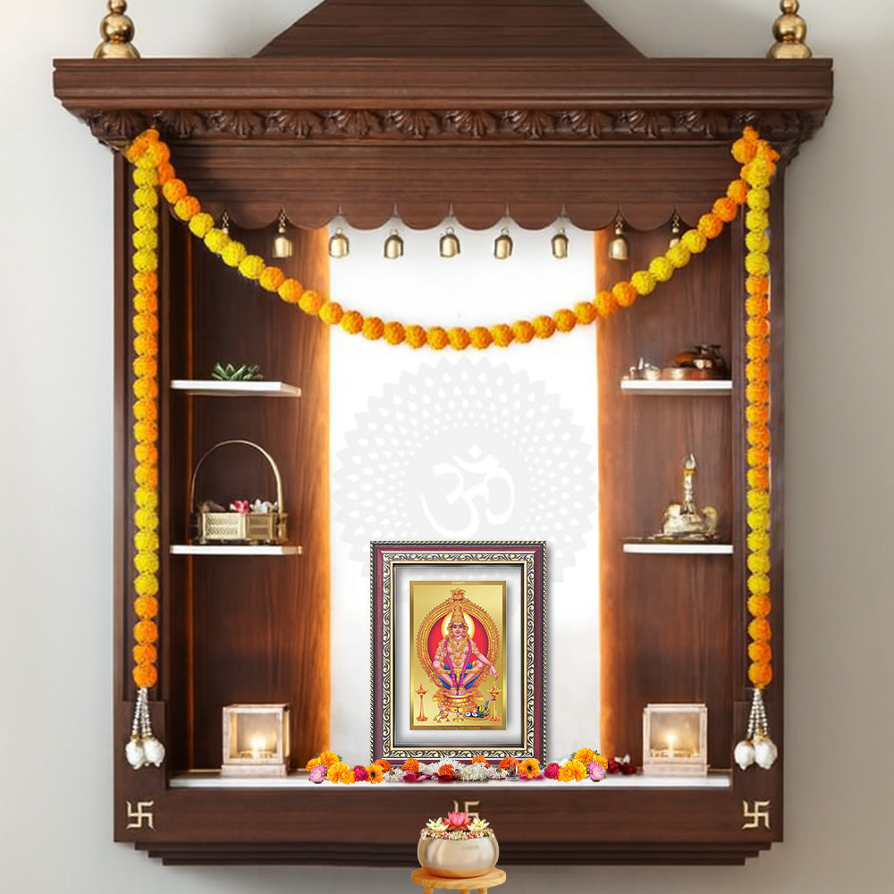 Lord Ayyappan | Hariharan Wall and Tabletop Photo Frame in 24K Gold Plated Foil