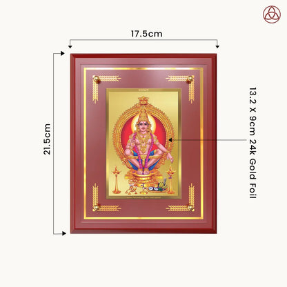 Lord Ayyappan | Hariharan for Wall & Tabletop Photo Frame in 24K Gold Plated Foil
