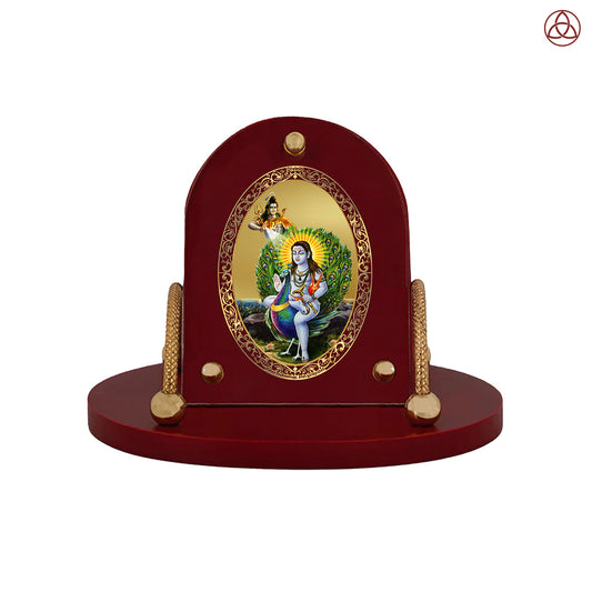 Baba Balak Nath | Divine Hindu Saint Car Dashboard & Tabletop Photo Frame in 24K Gold Plated Foil