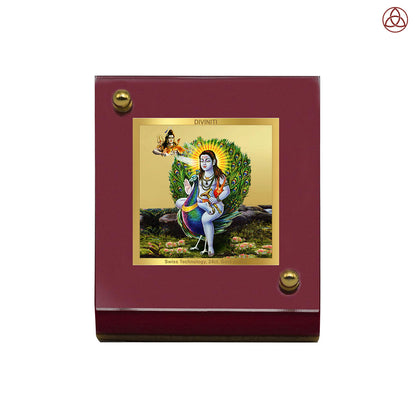 Baba Balak Nath | Divine Hindu Saint Car Dashboard & Tabletop Photo Frame in 24K Gold Plated Foil
