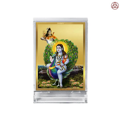 Baba Balak Nath | Paunahari For Car Dashboard Frame in 24K Gold Plated Foil