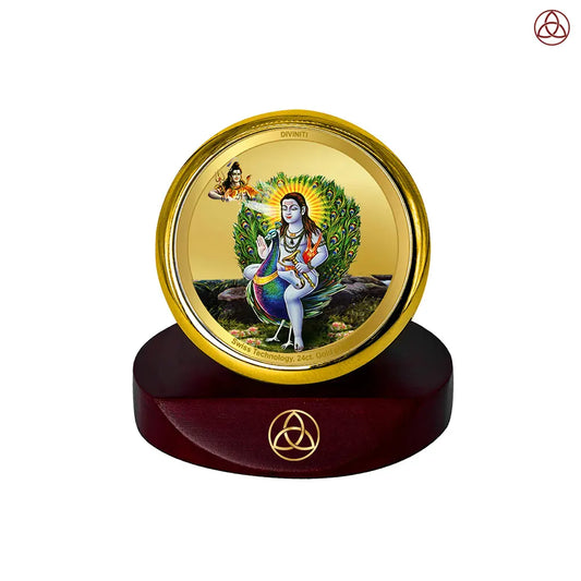 Baba Balak Nath | Paunahari For Car Dashboard Frame in 24K Gold Plated Foil