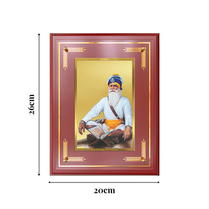 Baba Deep Singh Ji | Nihang Sikh and Martyr Wall and Tabletop Photo Frame in 24K Gold Plated Foil