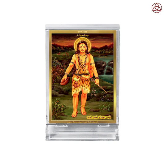 Baba Gorakhnath | Darshani For Car Dashboard Frame in 24K Gold Plated Foil