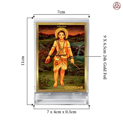 Baba Gorakhnath | Darshani For Car Dashboard Frame in 24K Gold Plated Foil