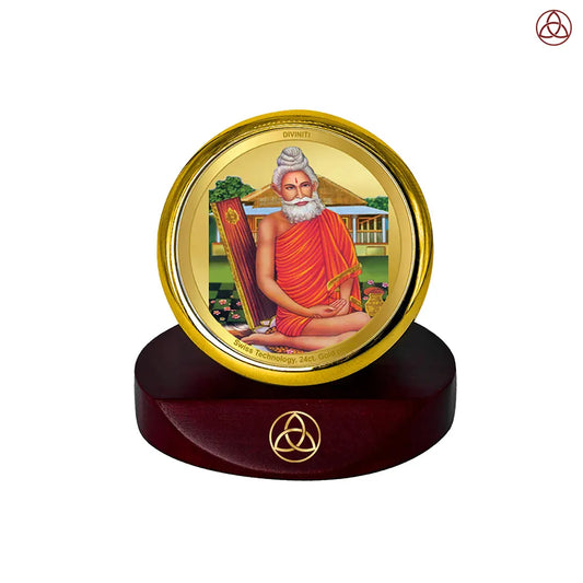 Baba Lokenath | Lokenath Brahmachari For Car Dashboard Frame in 24K Gold Plated Foil