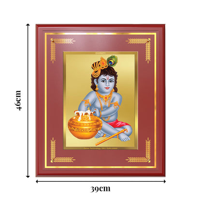 Makhan Gopal |Baby Krishna | Devakinandana For Wall & Tabletop Frame in 24K Gold Plated Foil