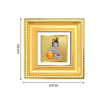 Diviniti Makhan Gopal (Baby Krishna) Tabletop Frame in 24K Gold Plated Foil | Innocence, Joy & Divine Blessings | DG015S1A (10x10 CM)