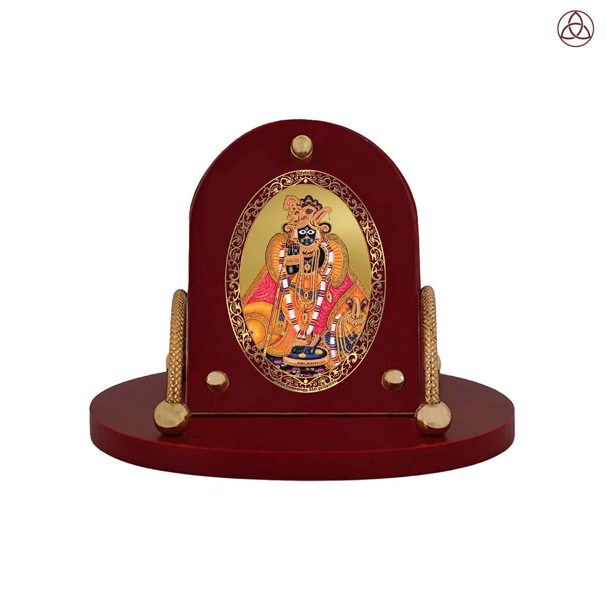 Banke Bihari | Divine Krishna Car Dashboard & Tabletop Photo Frame in 24K Gold Plated Foil
