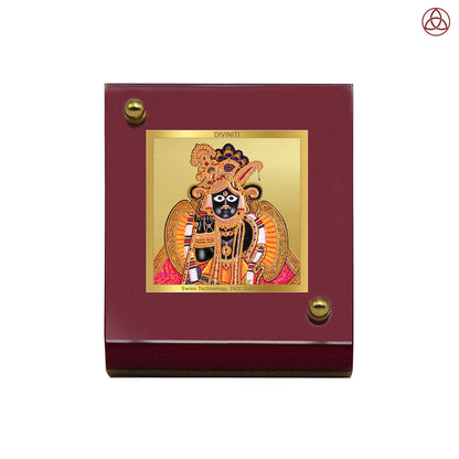 Banke Bihari | Divine Krishna Car Dashboard & Tabletop Photo Frame in 24K Gold Plated Foil