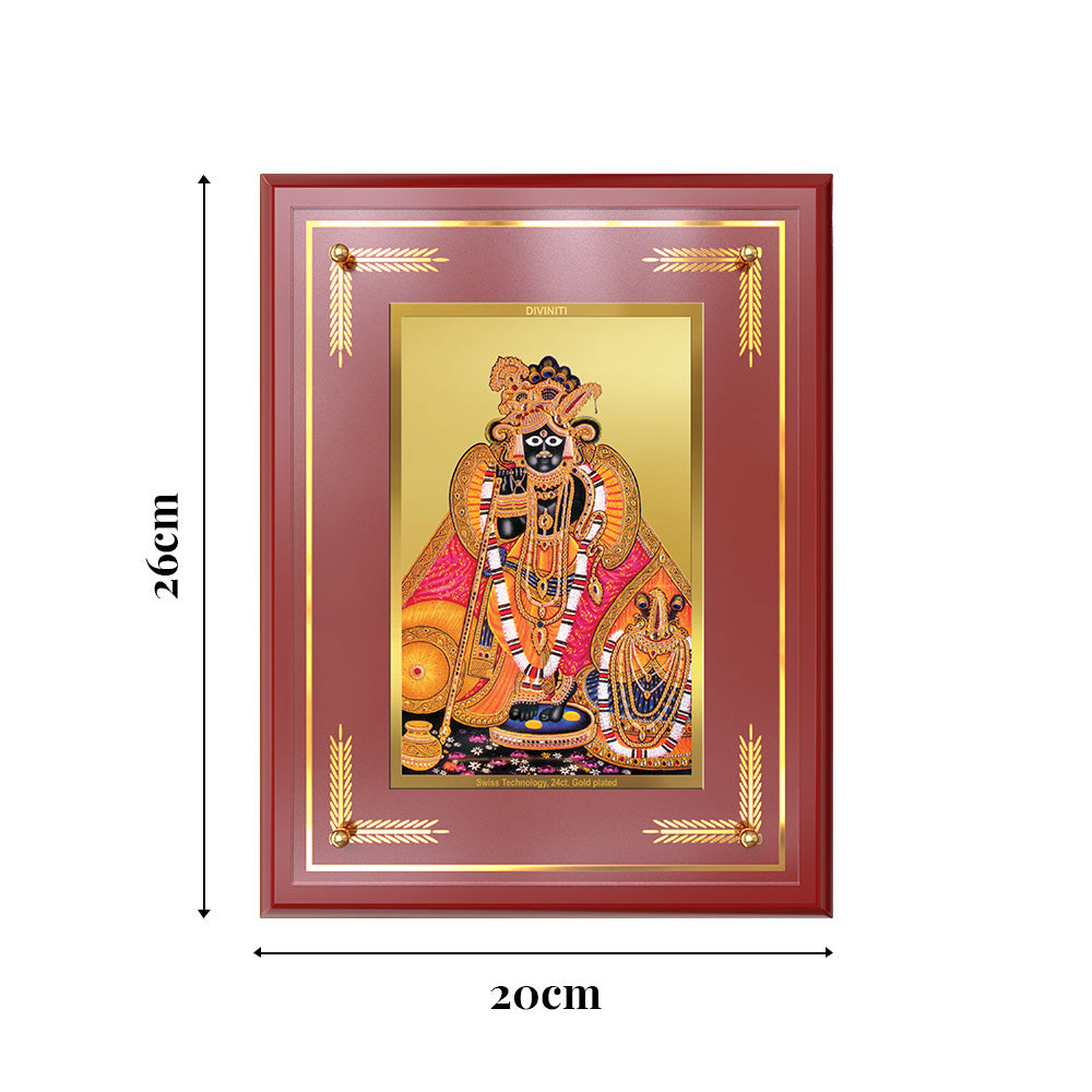 Banke Bihari Photo Frame  | Kunjbihari Wall and Tabletop Photo Frame in 24K Gold Plated Foil
