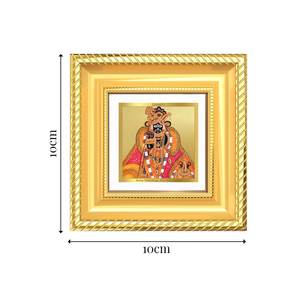 Diviniti Banke Bihari (Kunjbihari) Tabletop Frame in 24K Gold Plated Foil | Love, Devotion & Divine Blessings | DG015S1A (10x10 CM)