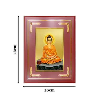 Lord Buddha | Gautam Buddha Wall and Tabletop Photo Frame in 24K Gold Plated Foil