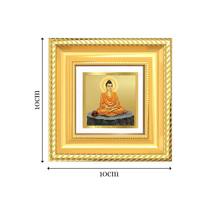 Diviniti Lord Buddha Tabletop Frame in 24K Gold Plated Foil | Peace, Wisdom & Spiritual Enlightenment | DG015S1A (10x10 CM)