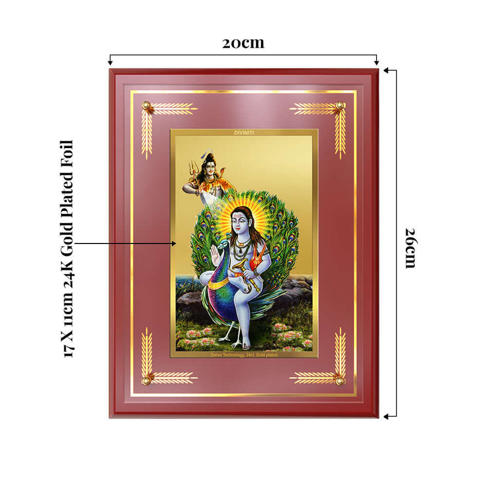 Baba Balak Nath Photo Frame showing product dimensions, ideal for spiritual décor and devotional gifting.
