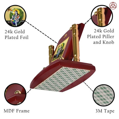 Baba Balak Nath | Paunahari For Car Dashboard Frame in 24K Gold Plated Foil
