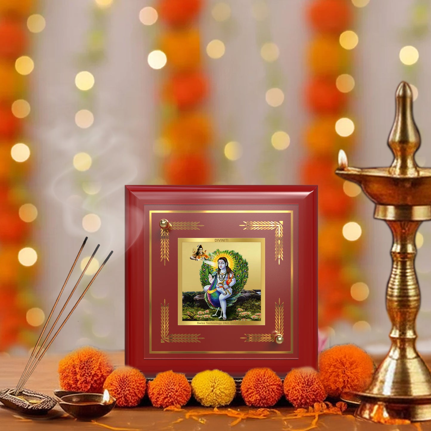 Baba Balak Nath | Paunahari For Tabletop Frame in 24K Gold Plated Foil