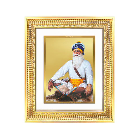 Baba Deep Singh Ji | Nihang Sikh and Martyr Wall Mount Photo Frame in 24K Gold Plated Foil