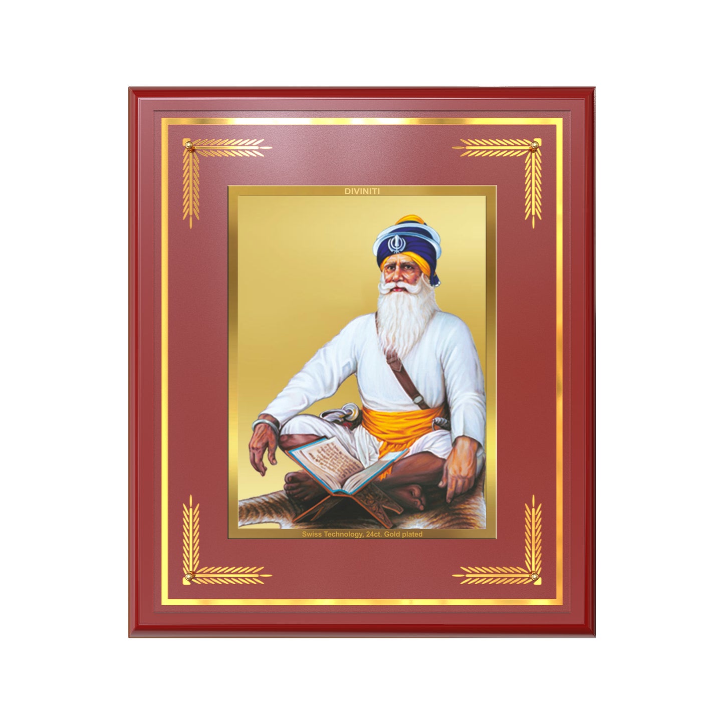 Baba Deep Singh Ji | Nihang Sikh and Martyr Wall Mount Photo Frame in 24K Gold Plated Foil